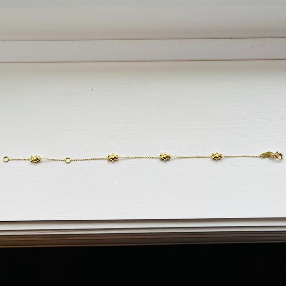 18k Gold Bears Bracelet Kids 7 Inch - Picture 6 of 12